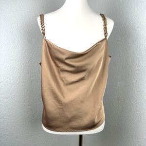 And Now This Women's Chain Accented Tan Camisole Satin Size XL
